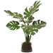 35" Split Philodendron Monstera Leaf Silk Plant w/Ceramic Vase -Green - LPP749-GR