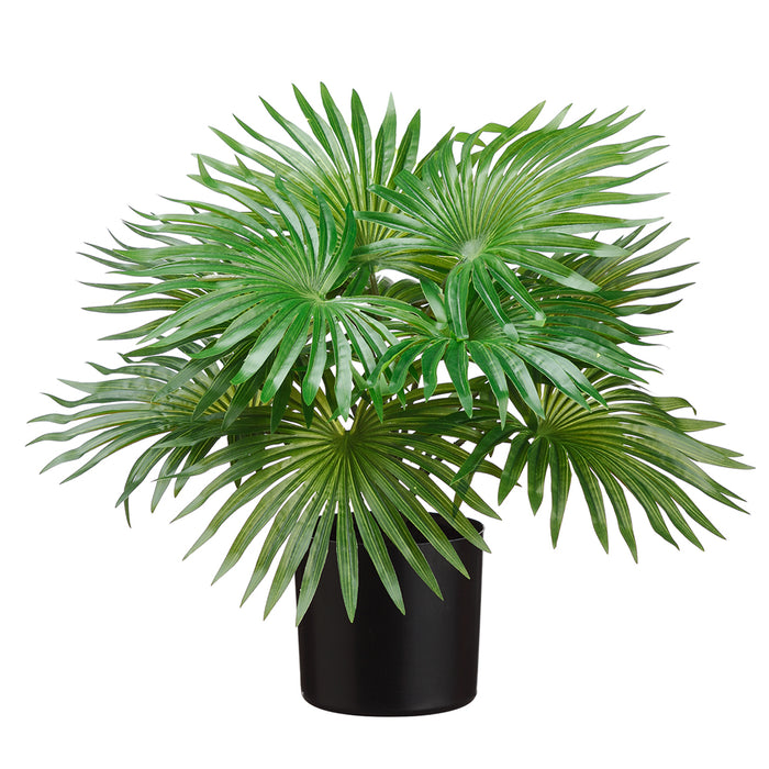 23" Real Touch Silk Fountain Palm Plant w/Plastic Pot -Green (pack of 4) - LPP922-GR