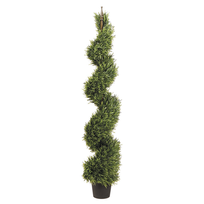 5' Rosemary Spiral Artificial Topiary Tree w/Pot Indoor/Outdoor -Green - LPR105-GR