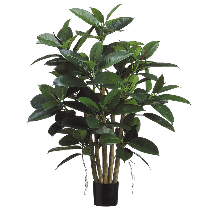 silk rubber tree 3'3" Rubber Leaf Silk Tree w/Pot -Green (Pack of 2)