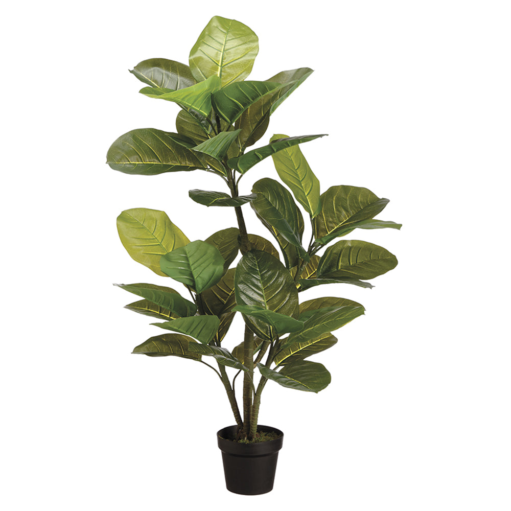 the sill faux rubber tree 51" Large Leaf Rubber Plant in Pot | Green | Artificial | 4 pieces