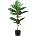 3'1" Silk Rubber Tree w/Plastic Pot -Green (pack of 4) - LPR812-GR