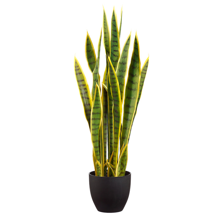 33" Sansevieria Snake Artificial Plant w/Plastic Pot -Variegated (pack of 2) - LPS033-VG