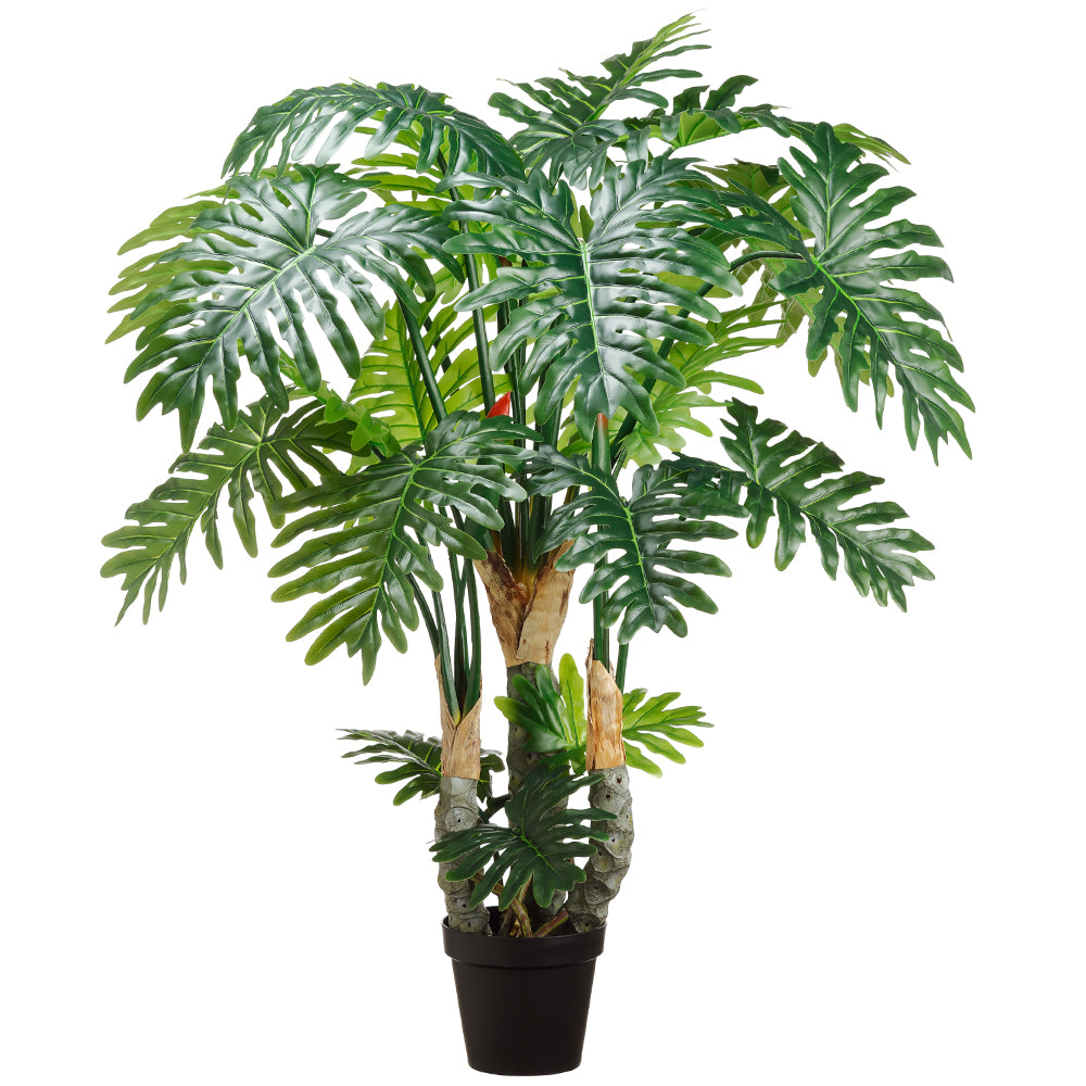 5'7" Triple Trunk Selloum Philodendron Leaf Silk Plant w/Plastic Pot   Silks Are Forever