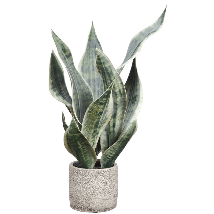 18" Sansevieria Snake Artificial Plant w/Pot -Green/Gray (Pack of 4) - LPS242-GR/GY