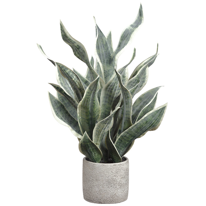 sansevieria snake artificial plant 26" Sansevieria Snake Artificial Plant w/Pot -Green/Gray — Silks Are Forever