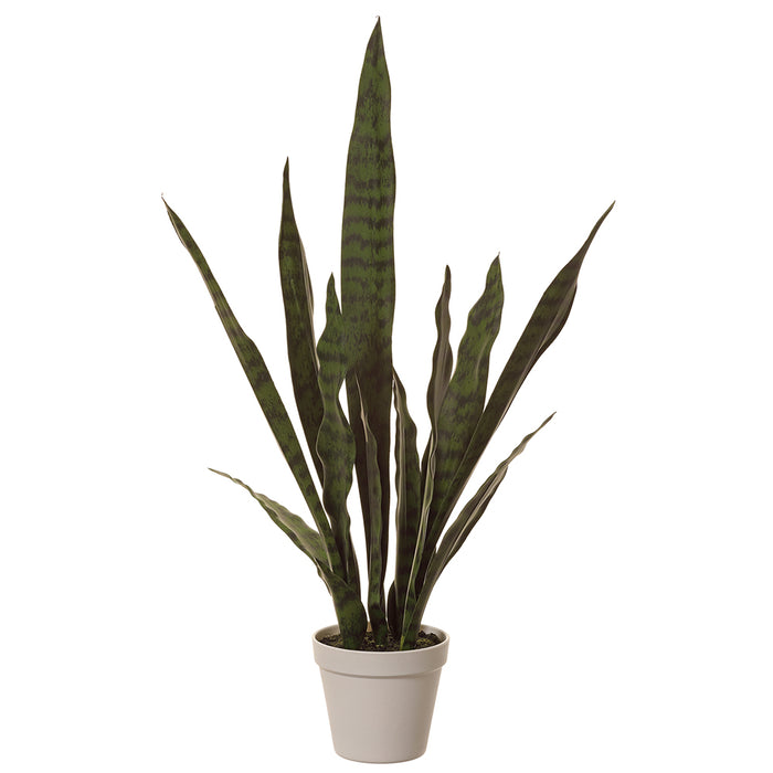 26" Sansevieria Snake Artificial Plant w/White Pot -Green (pack of 4) - LPS853-GR