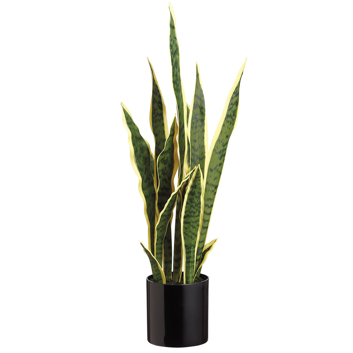 faux snake plant in pot 26" Sansevieria Snake Artificial Plant w/Pot -Variegated — Silks Are Forever