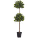 39" Outdoor UV-Resistant Artificial Double Tea Leaf Ball-Shaped Topiary w/Pot -Green (Pack of 2) - LPT028-GR