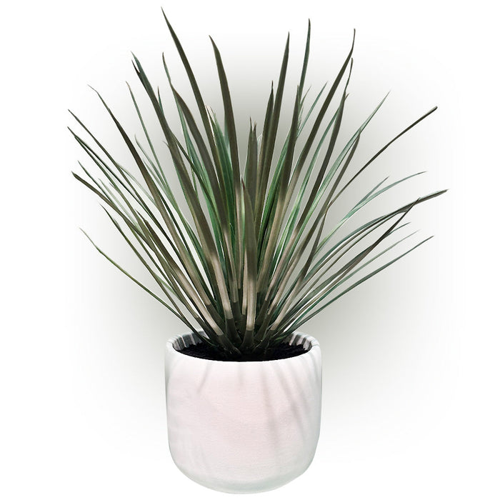16" Whipple Yucca Silk Plant w/Cement Pot -Green/Gray - LPY420-GR/GY