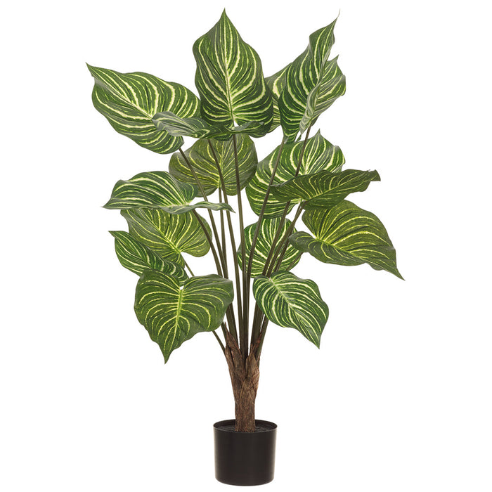 3'4" Silk Zebra Leaf Plant w/Pot -2 Tone Green (pack of 4) - LPZ002-GR/TT