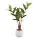 15" Zanzibar Gem Zamioculcas Succulent Artificial Plant w/Ceramic Vase -Green (Pack of 6) - LPZ810-GR