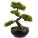 11" Black Pine Silk Bonsai Plant w/Plastic Pot -Green (Pack of 4) - LQB198-GR