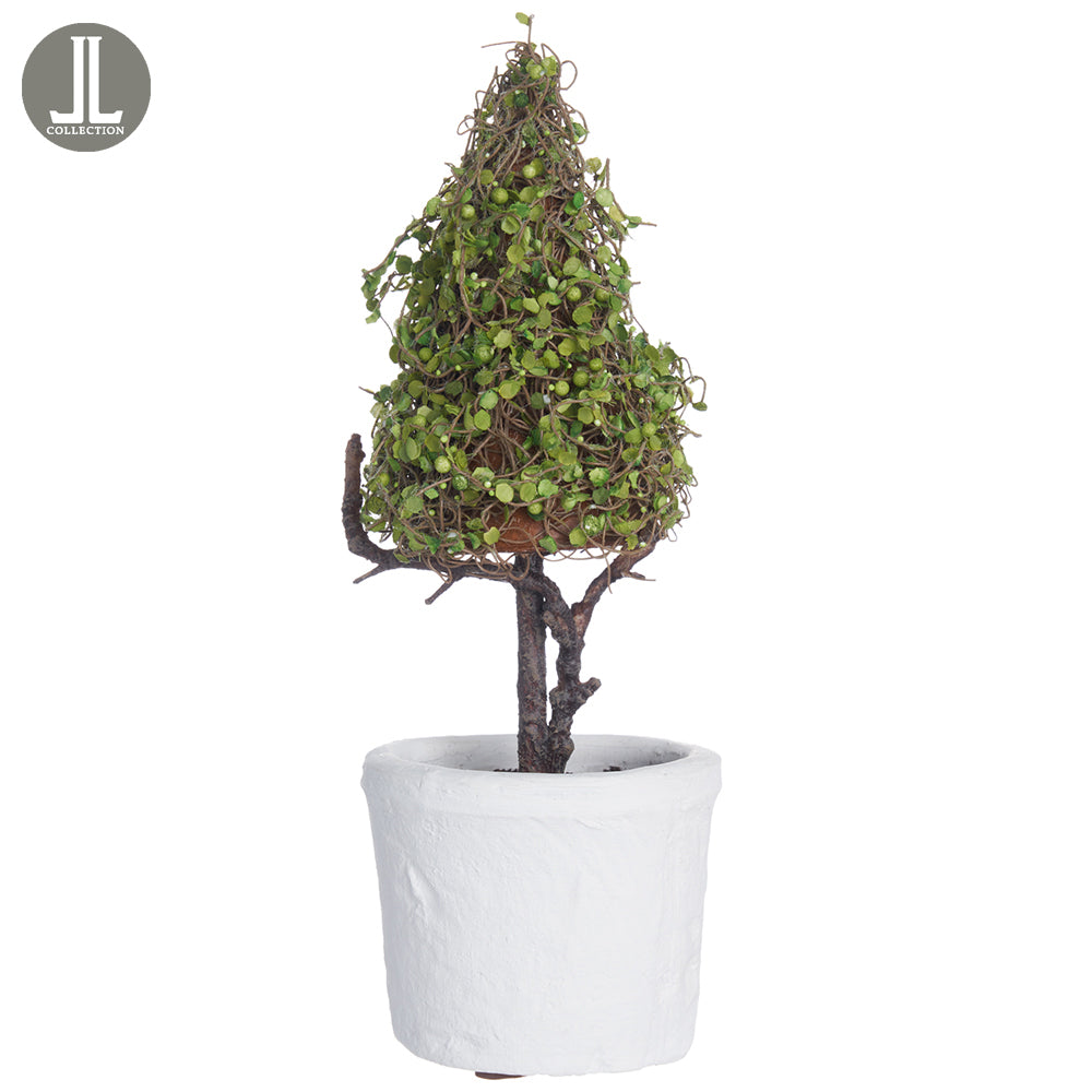11" Baby's Tear ConeShaped Artificial Topiary w/Clay Pot Green