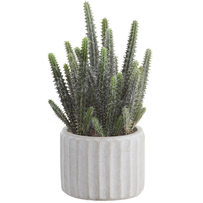9" Cactus Artificial Plant w/Cement Pot -Green/Gray (Pack of 4) - LQC157-GR/GY
