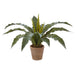 19" PE Soft-Touch Bird's Nest Fern Artificial Plant w/Clay Pot -Green (Pack of 2) - LQF006-GR