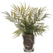 15" Fern Leaf Artificial Plant w/Glass Vase -Green (pack of 4) - LQF016-GR