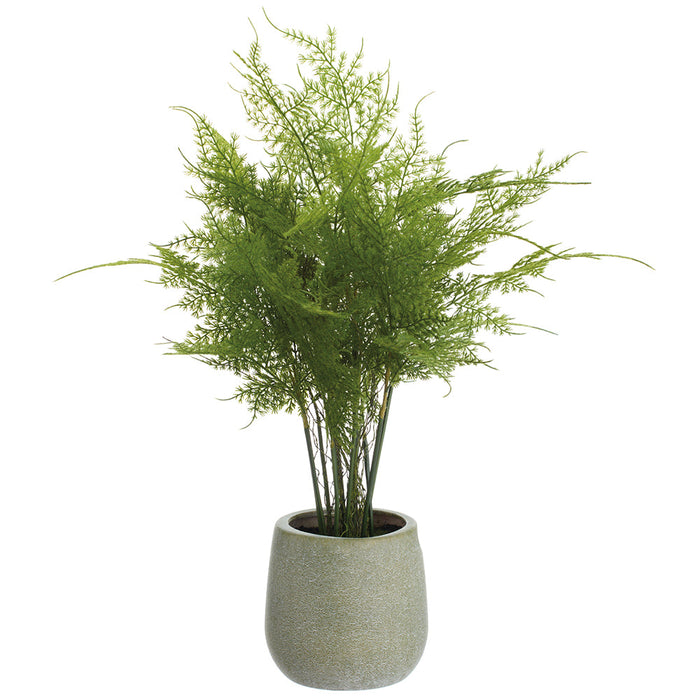 20" Lace Fern Artificial Plant w/Plastic Pot -Green (Pack of 4) - LQF048-GR