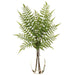 27" Forest Fern Leaf Silk Plant w/Glass Vase -Green (pack of 2) - LQF073-GR