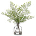 13" Artificial Maidenhair Fern Plant w/Glass Vase -Green (pack of 6) - LQF116-GR