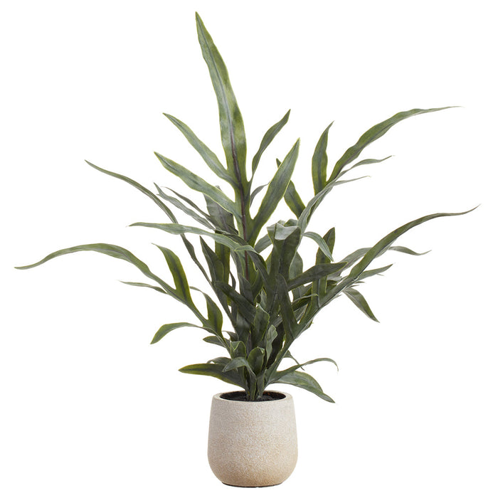 18" Java Fern Leaf Silk Plant w/Plastic Pot -Green (Pack of 6) - LQF149-GR