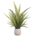 2" Sword Fern Leaf Silk Plant w/Plastic Pot -Green (Pack of 4) - LQF214-GR
