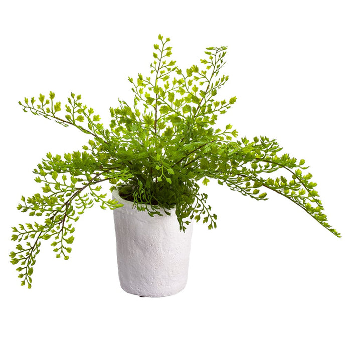 10.5" Artificial Maidenhair Fern Plant w/Magnesium Oxide Pot -Green (pack of 4) - LQF231-GR