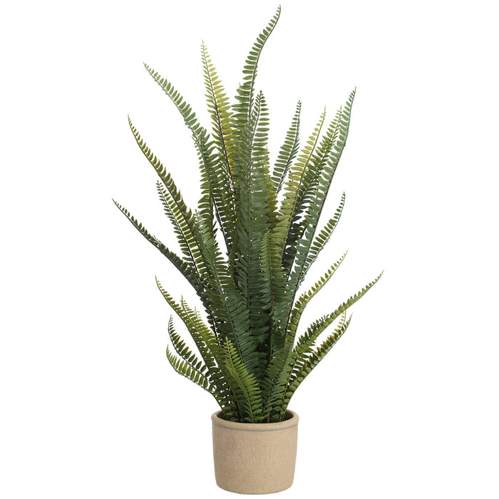 31" PE Boston Fern Artificial Plant w/Cement Pot -Green (Pack of 2) - LQF236-GR
