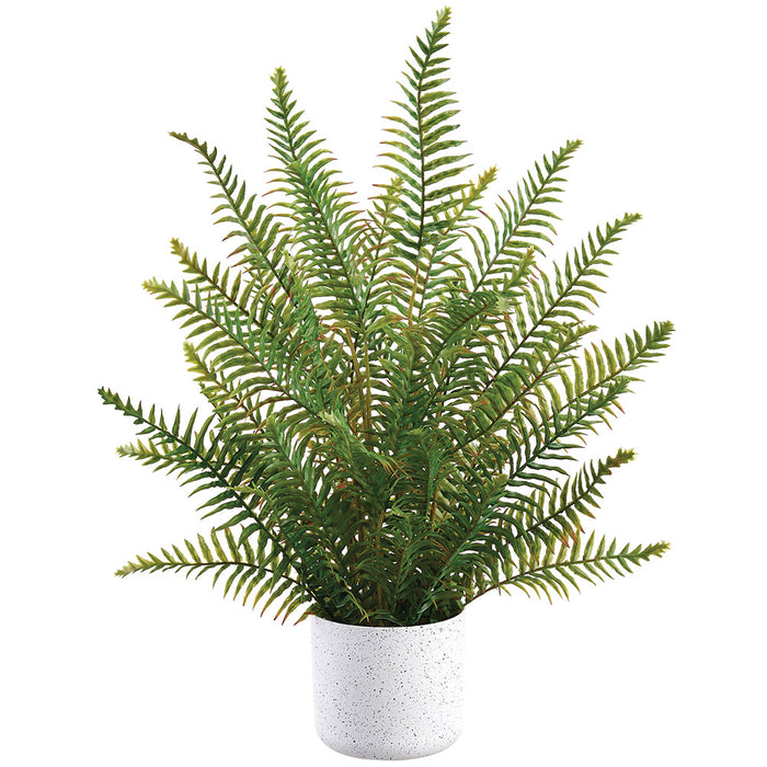 24" Fern Silk Plant w/Plastic Pot -Green (Pack of 2) - LQF287-GR