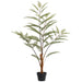4'2" Double Leather Fern Silk Plant w/Plastic Pot -Green (Pack of 2) - LQF320-GR