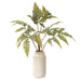 11" Silver Cloak Fern Leaf Silk Plant w/Ceramic Vase -Green (pack of 12) - LQF324-GR