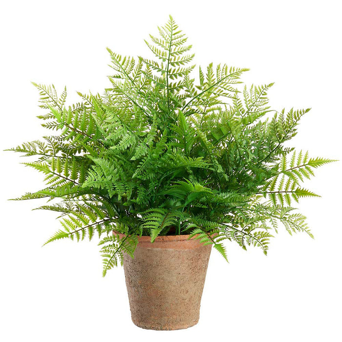 29" Outdoor UV-Resistant Artificial Leather Fern Plant w/Clay Pot -Green (Pack of 2) - LQF413-GR