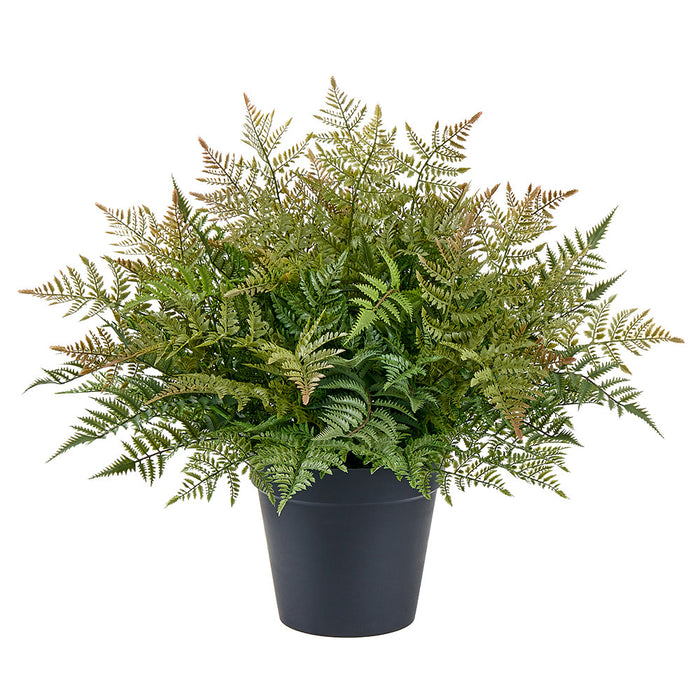 29" Leather Fern Leaf Silk Plant w/Plastic Pot -Green - LQF500-GR