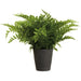 20" PE Soft-Touch Leather Fern Leaf Artificial Plant w/Cement Pot -Green (Pack of 2) - LQF730-GR