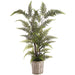 42" Leather Fern Artificial Plant w/Basket -Green (Pack of 2) - LQF802-GR