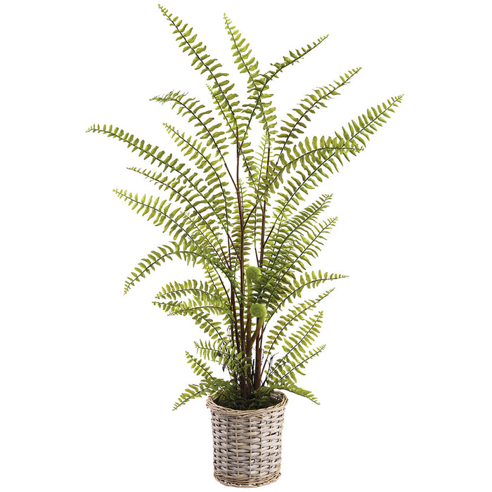 45" Boston Fern Artificial Plant w/Basket -Green (Pack of 2) - LQF804-GR