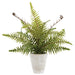 14" PE Boston Fern Artificial Plant w/Cement Pot -Green (Pack of 4) - LQF827-GR