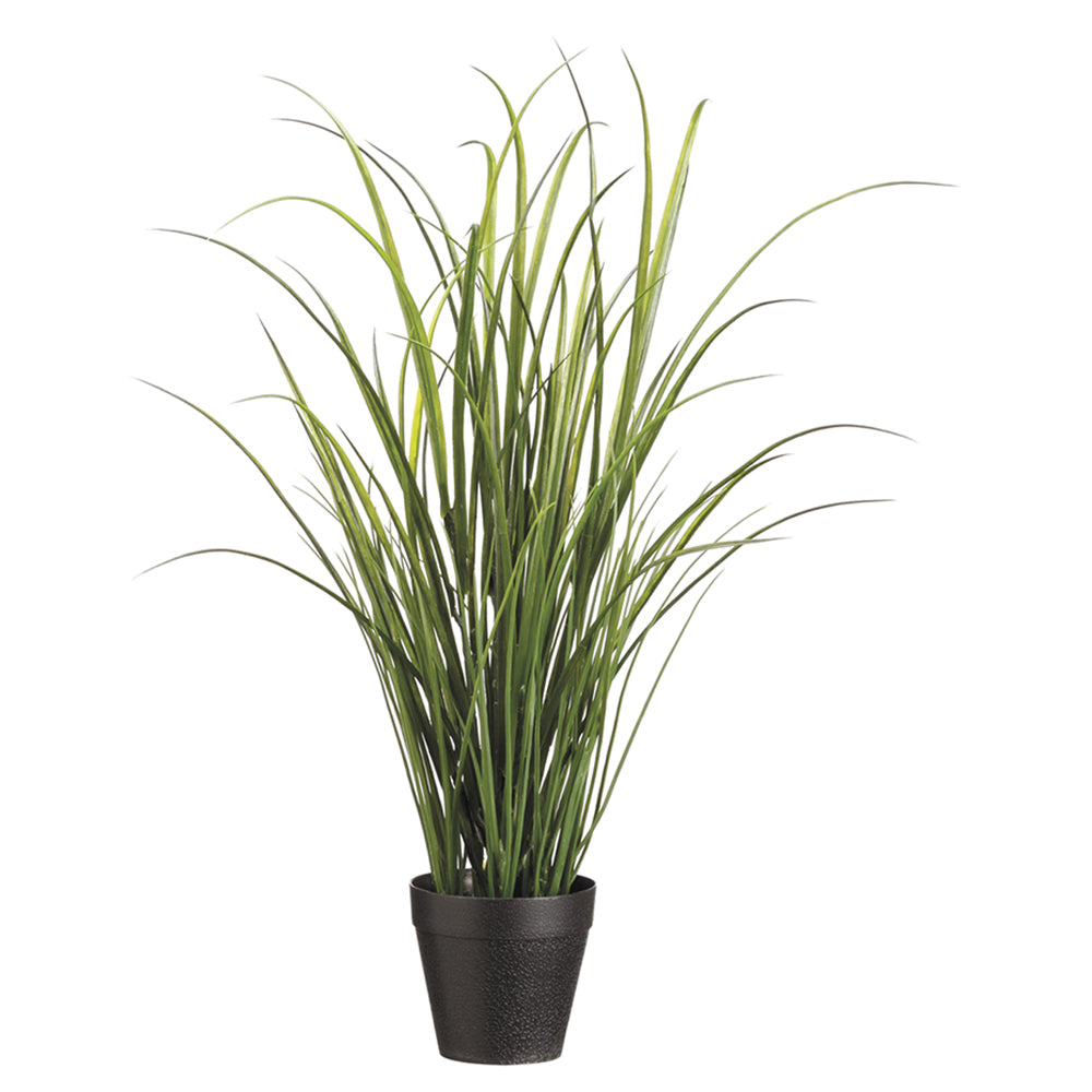 outdoor faux potted plants 24" Outdoor UV-Resistant Artificial Grass Plant w/Pot -Green — Silks Are Forever