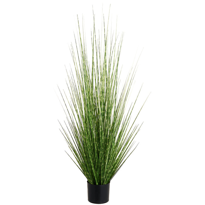 4' IFR PVC Zebra Grass Artificial Plant w/Plastic Pot -Green (Pack of 2) - LQG091-GR