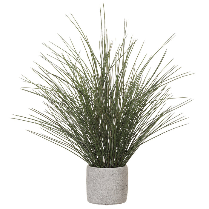 24" Artificial Grass Plant w/Cement Planter -Green (pack of 2) - LQG516-GR