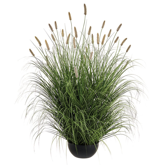 47" Foxtail Grass Artificial Plant w/Plastic Pot -Beige/Green (Pack of 2) - LQG612-BE/GR