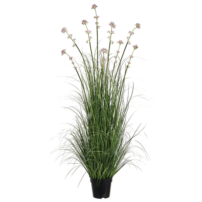 51" Milkweed Grass Artificial Plant w/Plastic Pot -Mauve/Green (Pack of 2) - LQG619-MV/GR