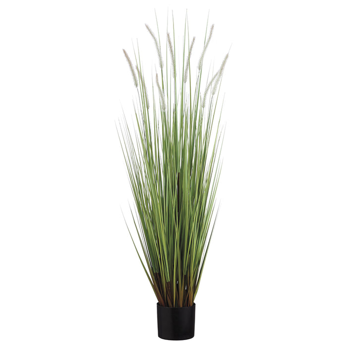 4' Dog Tail Grass Artificial Plant w/Pot -Green/Brown (pack of 4) - LQG784-GR/BR