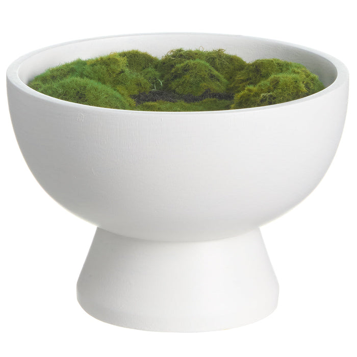 8" Artificial Moss Plant w/Wood Planter -Green - LQM153-GR