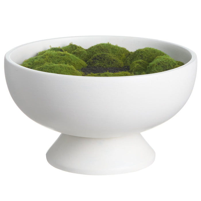 12" Artificial Moss Plant w/Wood Planter -Green - LQM154-GR