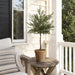 23" Outdoor UV-Resistant Artificial Myrtle Ball-Shaped Topiary w/Clay Pot -Green (Pack of 2) - LQM409-GR
