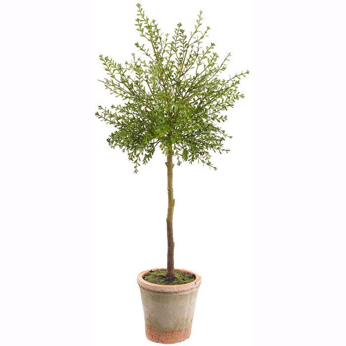 32" Outdoor UV-Resistant Artificial Myrtle Ball-Shaped Topiary w/Clay Pot -Green (Pack of 4) - LQM410-GR