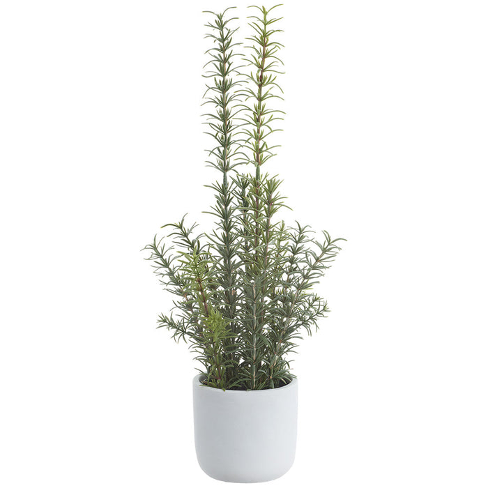 17" Rosemary Herb Artificial Plant w/Cement Pot -Green/Gray (Pack of 4) - LQR860-GR/GY