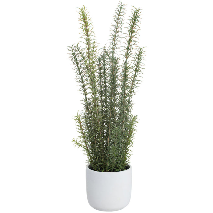 23" Rosemary Herb Artificial Plant w/Cement Pot -Green/Gray (Pack of 2) - LQR861-GR/GY