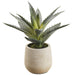 9" Agave Cactus Artificial Plant w/Plastic Pot -Green/Gray (Pack of 6) - LQS175-GR/GY
